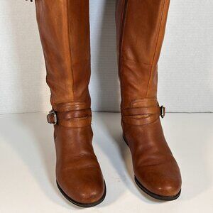 WOMEN'S BROWN LEATHER BOOTS SIZE 8